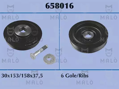 Шкив коленвала, AKRON MALO, (658016), AKRON MALO (658016)