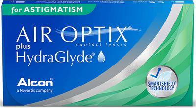 Торические контактные линзы Alcon Air Optix plus HydraGlyde for Astigmatism BC=8.7 DIA=14.5 PWR=-5.50 CYL=-1.25 AXE=150 3 линзы