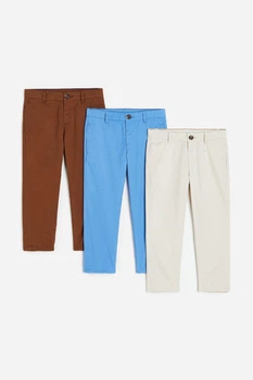 Брюки чиносы синий коричневый бежевый 3шт H&M 98см (400095965)