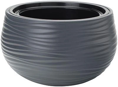 Горщик для квітів Form-Plastic Сахара Куля кругла 12,8 л 30 х 20 см, Колір Антрацит