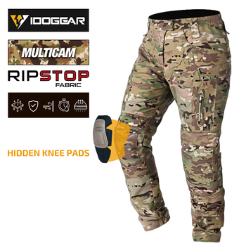Тактические штаны мультикам спецназа ВСУ с эластичными вставками Idogear UFS G4 Multicam и наколенниками р.L