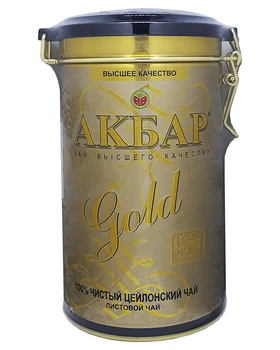 Чай Akbar Gold чорний 225 г в металевій банці (55950)