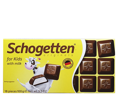 Шоколад Schogetten for Kids with milk Молочний з кремовою начинкою з альпійського молока 100 г (52687)