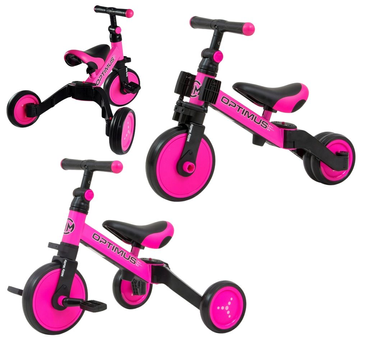 Триколісний велосипед Milly Mally Optimus 3 in 1 Рожевий (5901761125085)