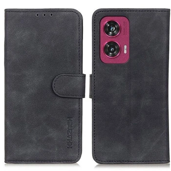 Чохол-книжка з застібкою KHAZNEH Retro Wallet для Motorola Edge 50 Fusion - Black
