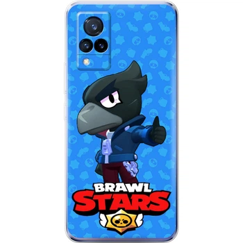 Силиконовый Чехол с Картинкой для Vivo V21 Принт (Бравл Старс Ворон, Brawl Stars Crow) (43146-ysm016)