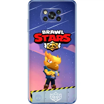 Силиконовый Чехол с Картинкой для Xiaomi Poco X3 Pro Принт (Бравл Старс Ворон, Brawl Stars Crow) (041288-ysm018)