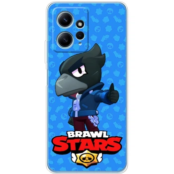 Силиконовый Чехол с Картинкой для Xiaomi Redmi Note 12 4G Принт (Бравл Старс Ворон, Brawl Stars Crow) (46319-ysm016)