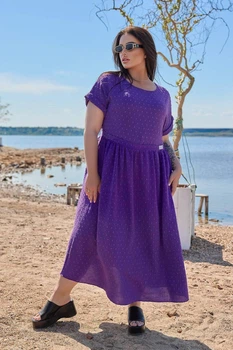 Сукня вільного крою з кишенями ST-Style 61569 50-52 Фіолетова
