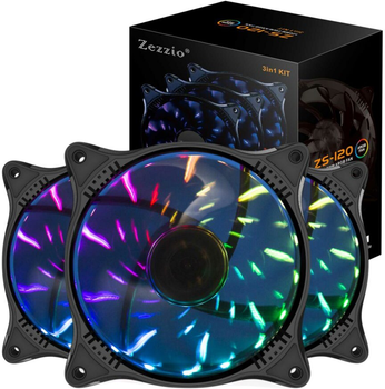 Кулер до корпусу Zezzio ZS-120 Sky Star ARGB 3 in 1 Kit