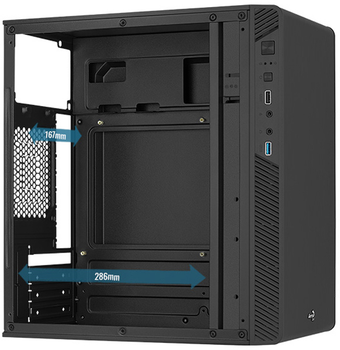 Корпус AeroCool CS-106-S-BK-v1 (ACCX-PC13005.11) Black + БЖ VX Plus 450 450W