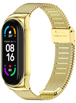 Металевий ремінець міланське плетіння Mi Jobs Milano CS для фітнес браслета Xiaomi Mi Band 6/5/4/3 Золото (mrk18102004)