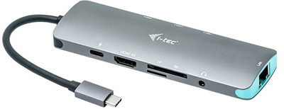 USB Hub i-Tec USB-C Metal Nano Docking Station 4K HDMI LAN + Power Delivery 100 W Grey (C31NANODOCKLANPD)