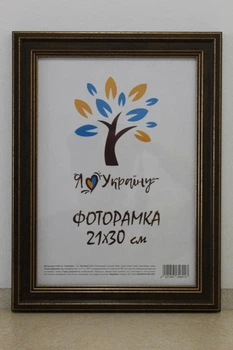 Фоторамка 21Х30, (А4), бронзова, 3220-0821-9, ОРГСКЛО + ДВП