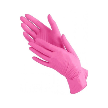 Перчатки нитриловые неопудренные Medicom Pink "XL" 100 шт (50 пар) Розовые Код: GL-MED-Pink-XL