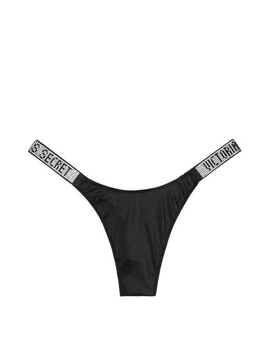 Трусики Victoria's Secret стринги со стразами черные S