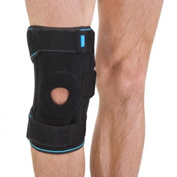 Ортез Алком на коленный сустав со спиральными ребрами жесткости (размер 1 универсальный) цвет черный (артикул 4054)
