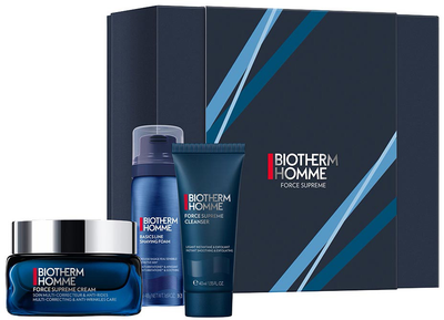 Zestaw do pielęgnacji twarzy Biotherm Force Supreme Krem 50 ml + Pianka do golenia 50 ml + Żel oczyszczający 40 ml (3614274190564)