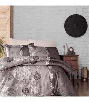 Комплект постільної білизни Satin Cotton First Choice - First Choice - S-334 Lona Brown - Полуторний - Світло-коричневий
