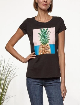 Футболка Monte Cervino "Ананас" с декором Чёрная L/XL (48-50)