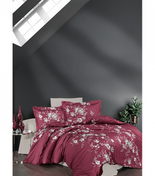 Комплект постельного белья Satin Cotton First Choice - First Choice - S-308 Arya Rose - Евро - Бордовый