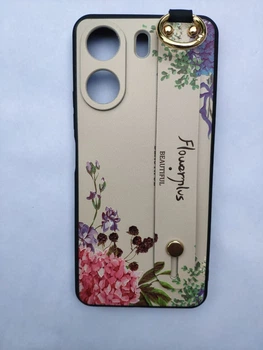 Силиконовый чехол для Xiaomi Redmi 13C с ремешком-подставкой Flowerplus