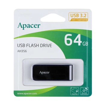 USB флеш-накопичувач 3.2 Apacer AH356 64Gb Колір Чорний