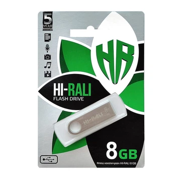 USB Flash Drive Hi-Rali Shuttle 8gb Колір Сталевий