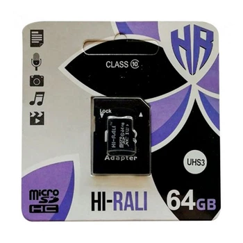 Карта Памяти Hi-Rali MicroSDXC 64gb UHS-3 10 Class & Adapter Цвет Черный