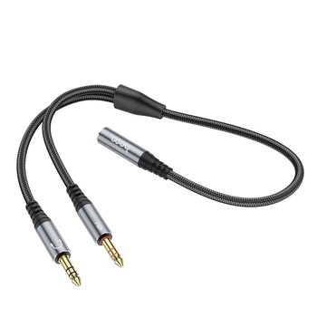 Audio Splitter Hoco UPA21 2-in-1 3.5 female to 2 male Цвет Серый