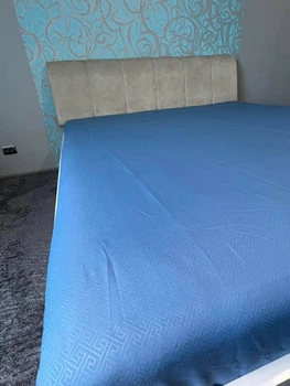 М'яке натяжне простирадло на ліжку на гумці 180*200*15 см мікросатин Синій (П4К-rezinka002-21)