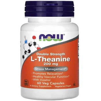 Амінокислоти NOW Foods L-Theanine 200мг 60 вег капсул