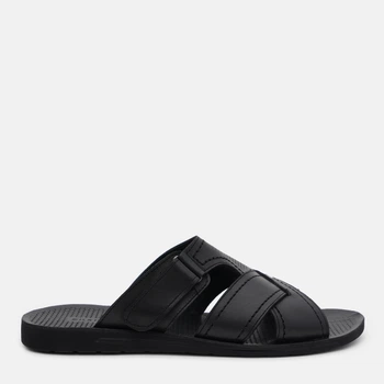 Мужские шлепанцы кожаные Konors 1370/07-1 44 28 см Черные (2000000621883)