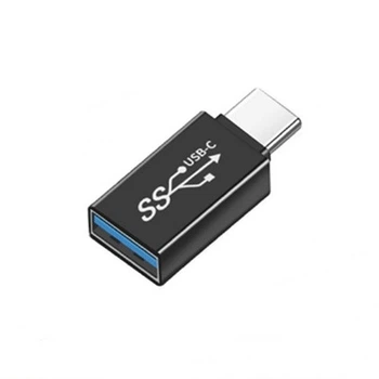 Переходник адаптер USB Type-С 3.1 Male - USB Female 10Gbps eXpert Type-5 Black, металл (A-48642)