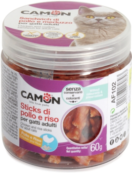 Лакомство для кошек Camon палочки из курицы и риса в тубе 60 г (8019808180793)