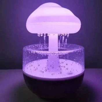 Ночник и увлажнитель воздуха Гриб RAIN HUMIDIFIER с эффектом дождя, с шумом и подсветкой