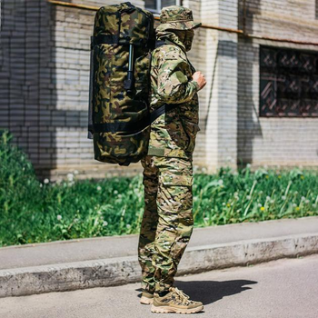 Універсальна сумка баул військова, армійський баул камуфляж Оксфорд 100 л тактичний баул-рюкзак