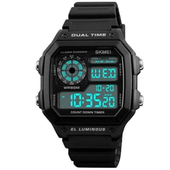Часы наручные 1299BK SKMEI с подсветкой BLACK