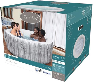 Dmuchany jacuzzi spa Bestway Lay-Z-Spa Fiji AirJet 4 White Wood 60085 180 m x 66 cm (6941607308943)