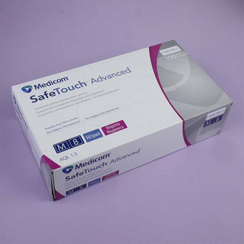 Перчатки нитриловые без талька Medicom SafeTouch Advanced розовые M 100 шт (8718007911404) (0196370)