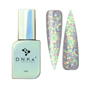 Топ для гель-лака без липкого слоя DNKa Top Unicorn прозрачный с цветными глиттерными многоугольниками 12 мл