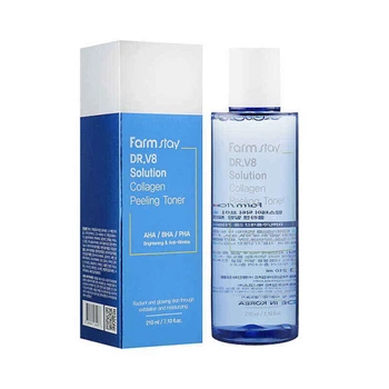 Пилинг-тонер для лица Farmstay DrV8 Solution Collagen Peeling Toner с коллагеном 210 мл