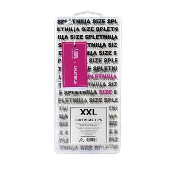 Типсы гелевые для наращивания ногтей Adore Professional Spletniца Gel Nail Tips XXL Coffin 240 шт экстра длинная балерина прозрачные
