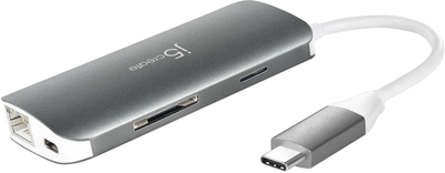 USB Hub J5create JCD383 USB-C 9 in 1 Silver (JCD383-N)