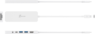 USB-хаб J5create JCD373 USB-C Multi-Port Hub White (JCD373-N)