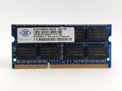 Оперативная память для ноутбука SODIMM Nanya DDR3 2Gb 1066MHz PC3-8500S (NT2GC64B8HA1NS-BE) 13331 Б/У