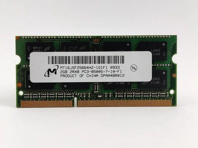 Оперативна пам'ять для ноутбука SODIMM Micron DDR3 2Gb 1066MHz PC3-8500S (MT16JSF25664HZ-1G1F1) 13333