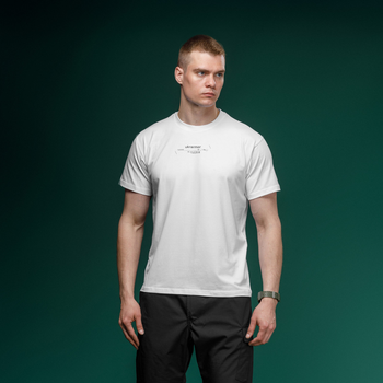 Футболка Basic Military T-Shirt з авторським принтом NAME. Біла. Розмір S