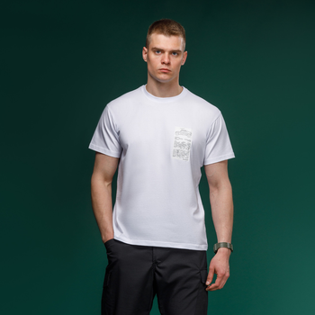 Футболка Basic Military T-Shirt. HMMWV. Cotton, білий з принтом. Розмір M