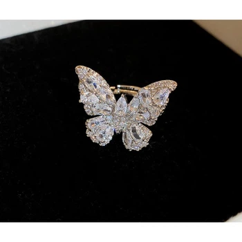 Каблучка у вигляді метелика "Dimond Butterfly", срібло, 2х2,6 см